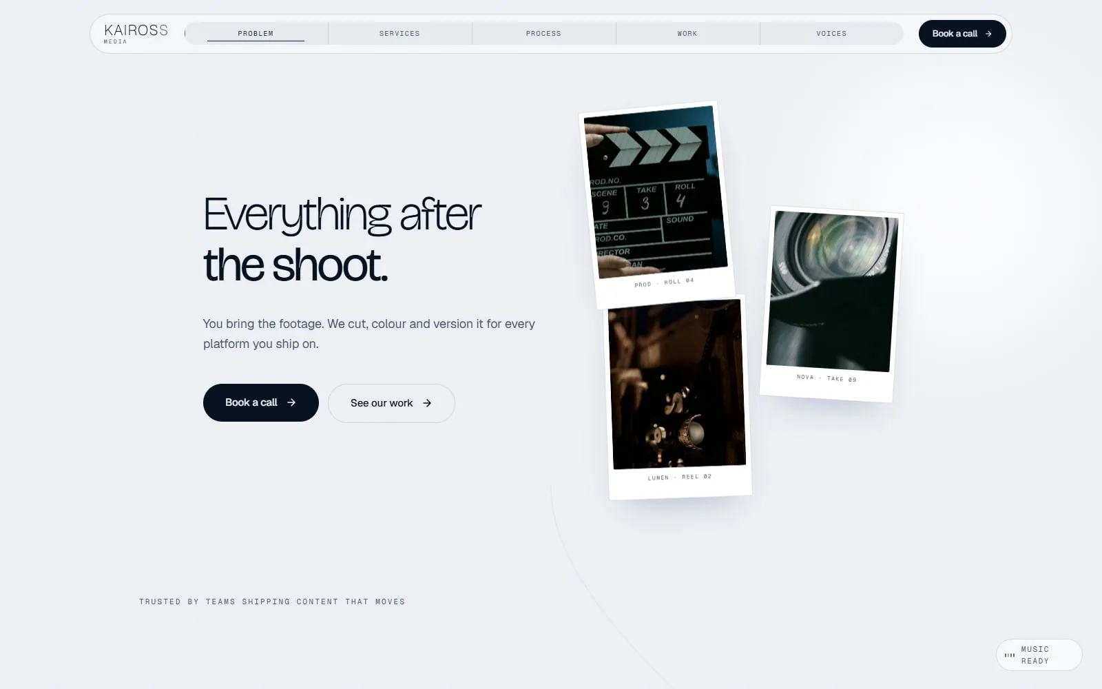 The KAIROSS Media website, first screen